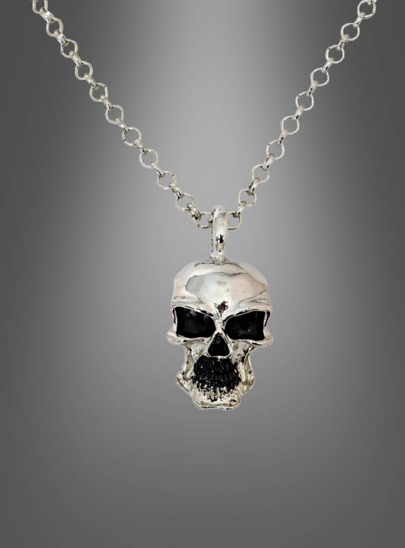 Skull Schädel Totenkopf Anhänger Kette Halskette Kristall Strass silbe –  Poochy-Couture