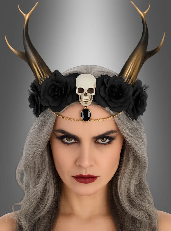 Flower headband demon with horns