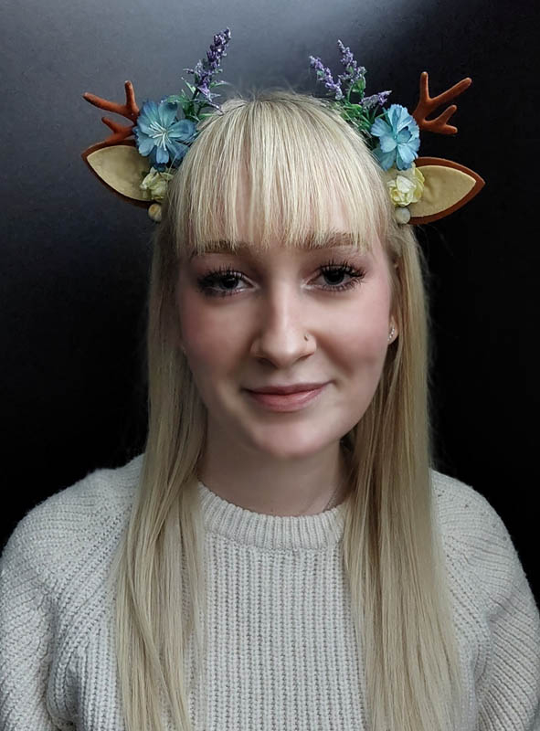 Deer Antlers Headband with Flowers