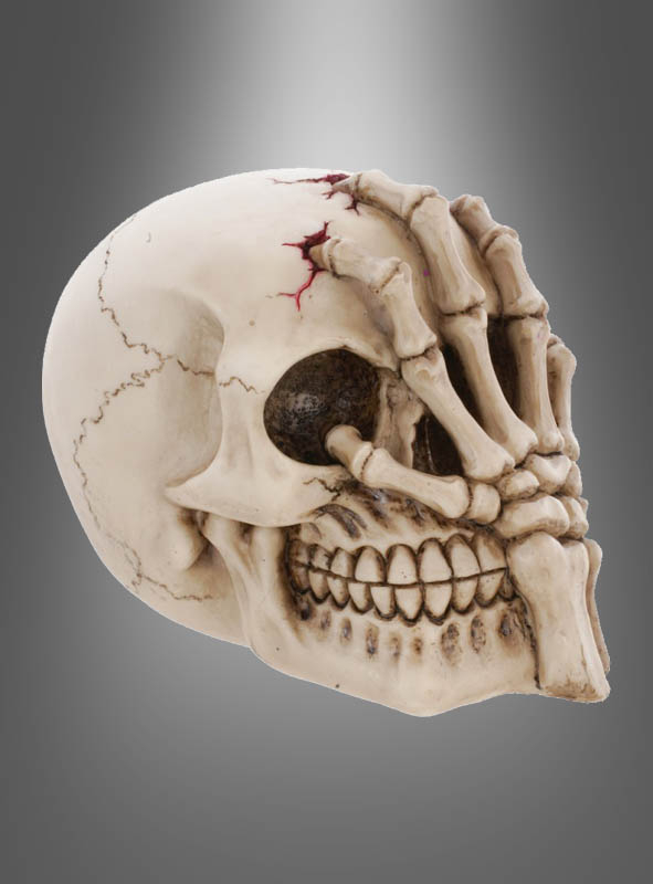 Totenkopf mit Hand 12x15cm Deluxe