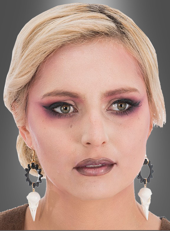 Skeleton earrings crow
