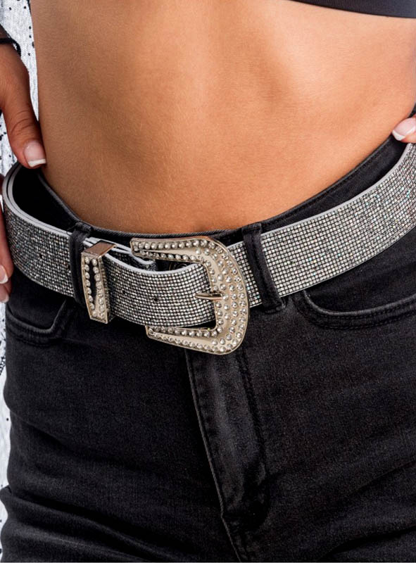 Funkelnder Gürtel mit Strass Schnalle