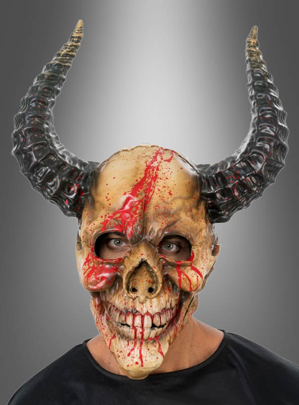 Bloody Demon Full Mask with Horns