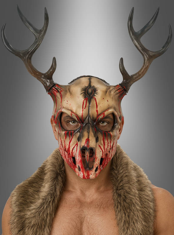 Bloody Stag Skull Foam Halfmask