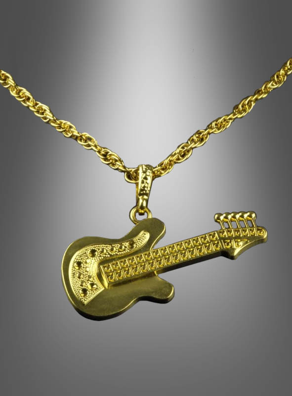 Necklace golden Guitar