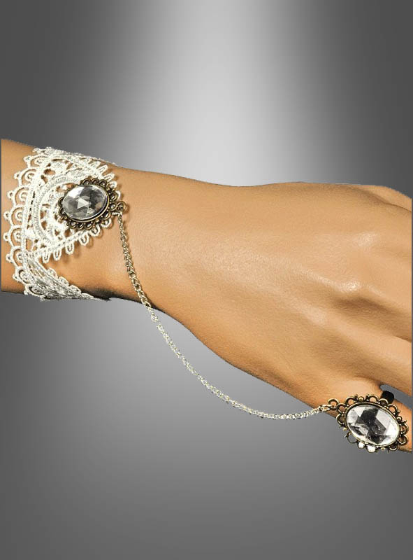 Steampunk hand jewelry with lace