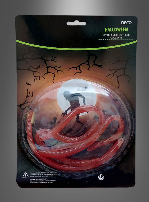 Regenwürmer 4 Stück Halloween Tischdeko