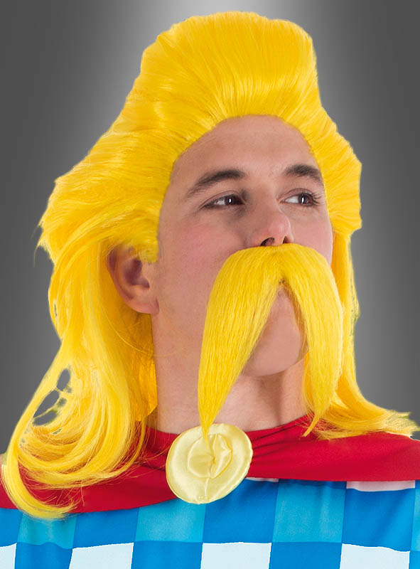 Troubadix Perücke und Bart Lizenzprodukt Asterix