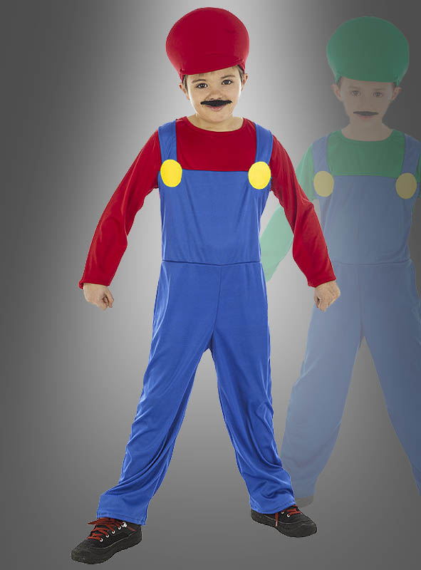 Red Plumber Costume Video Game Child
