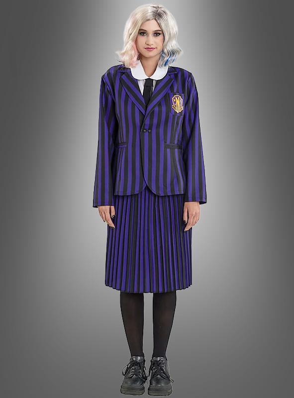 Wednesday Damen Schuluniform Schwarz Lila