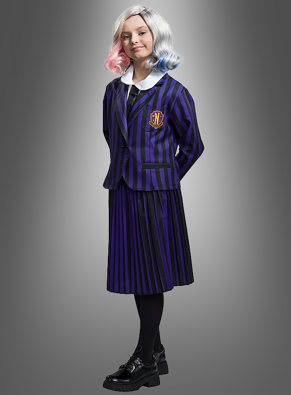 Wednesday Costume School Girl black-purple