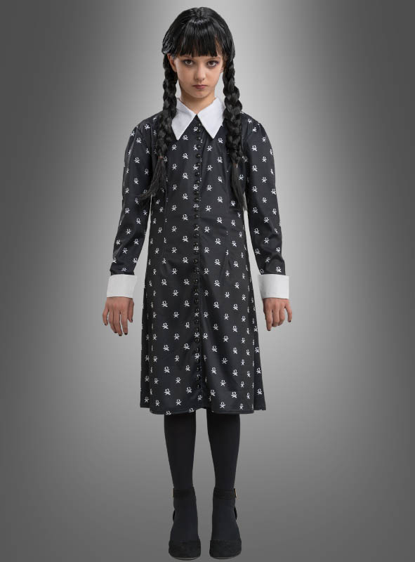 Wednesday Kleid für Mädchen schwarz-weiß » Kostümpalast