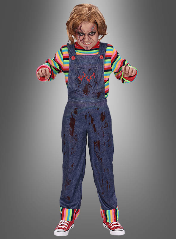 Horror Doll striped Costume Children