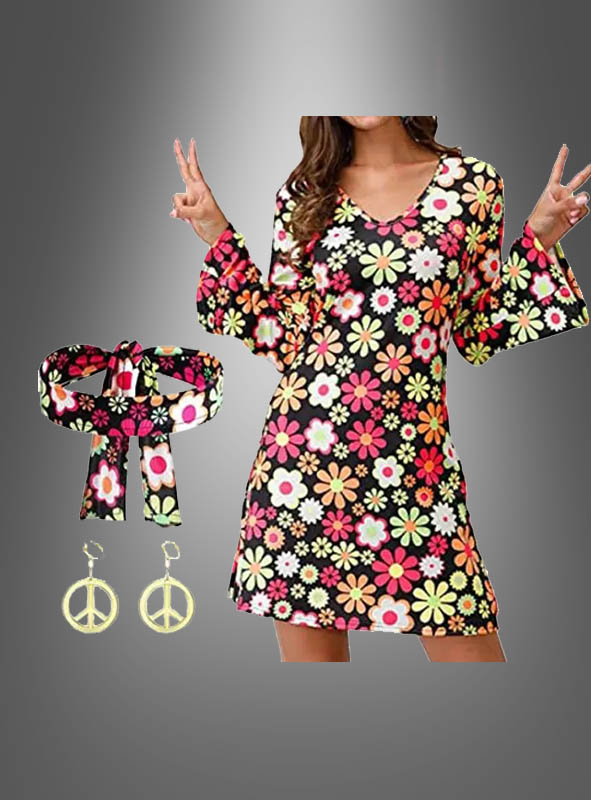 Hippie Kleid mit Zubehör Night Flower