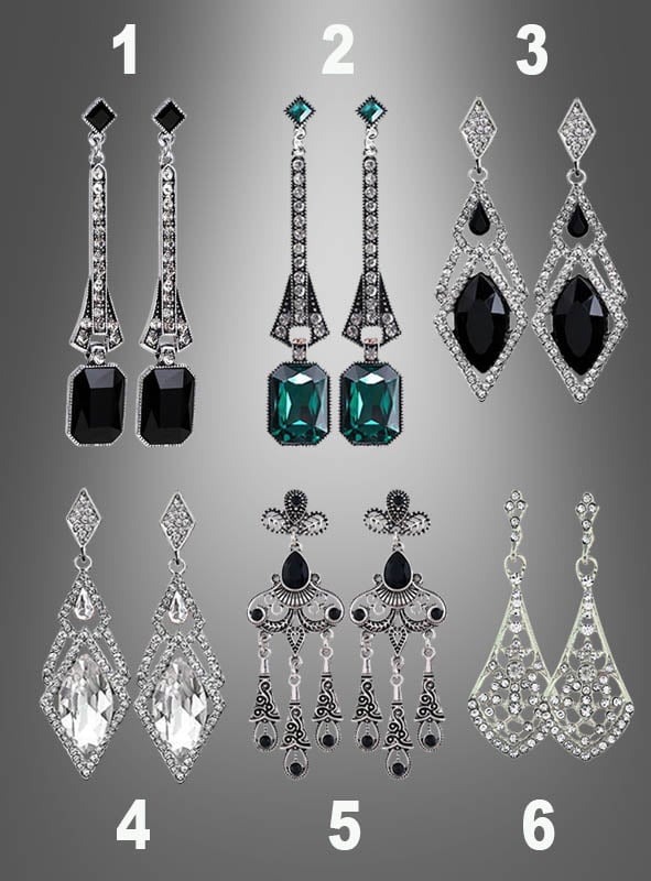 Earrings with Rhinestones silver