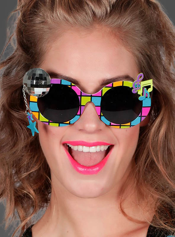 Brille Disco 70er getönt Kostümbrille Spaßbrille 