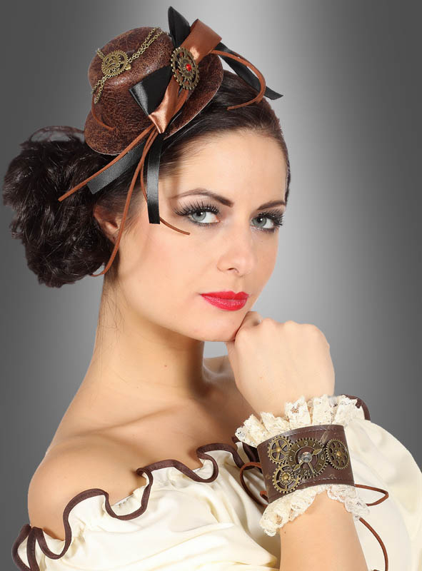 Steampunk little Hat and Cuffs Set