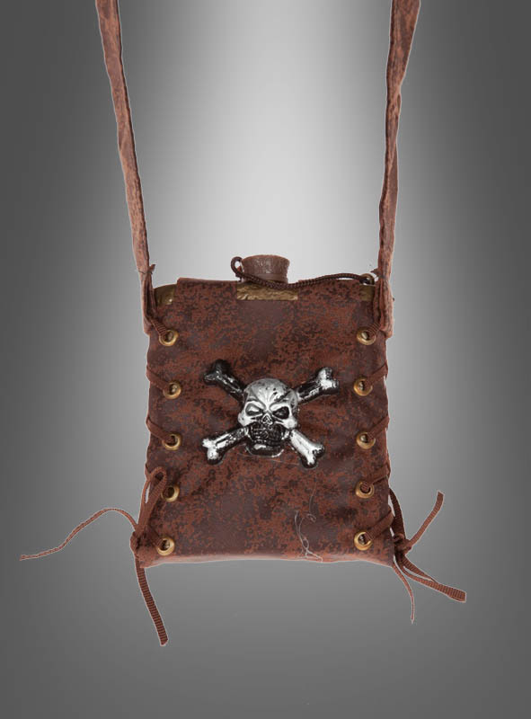 Hip flask with skull to hang around