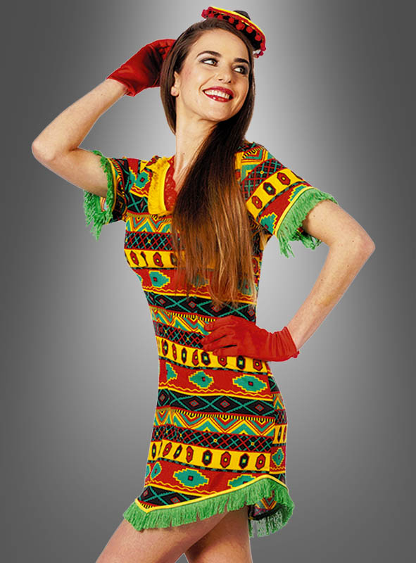 Damen Mexikanerin Senorita Kostüm Halloween Party Karneval Kleid für Erwachsene 