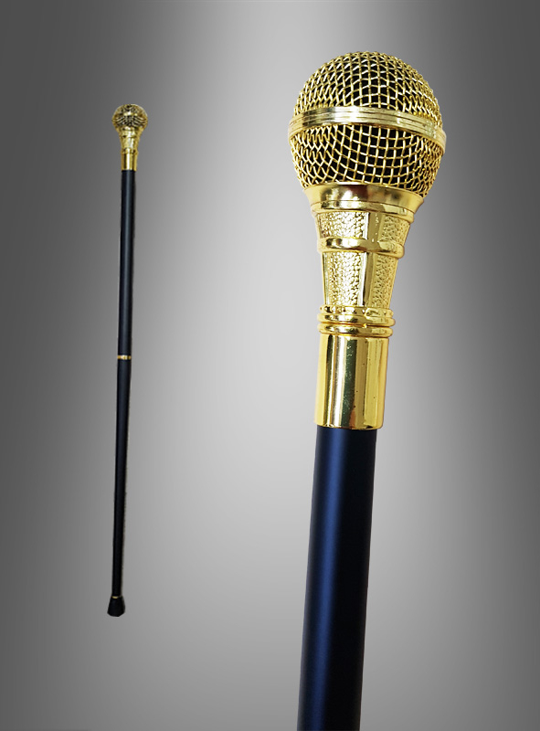 Mikrofon Stab Gehstock massiv 94cm