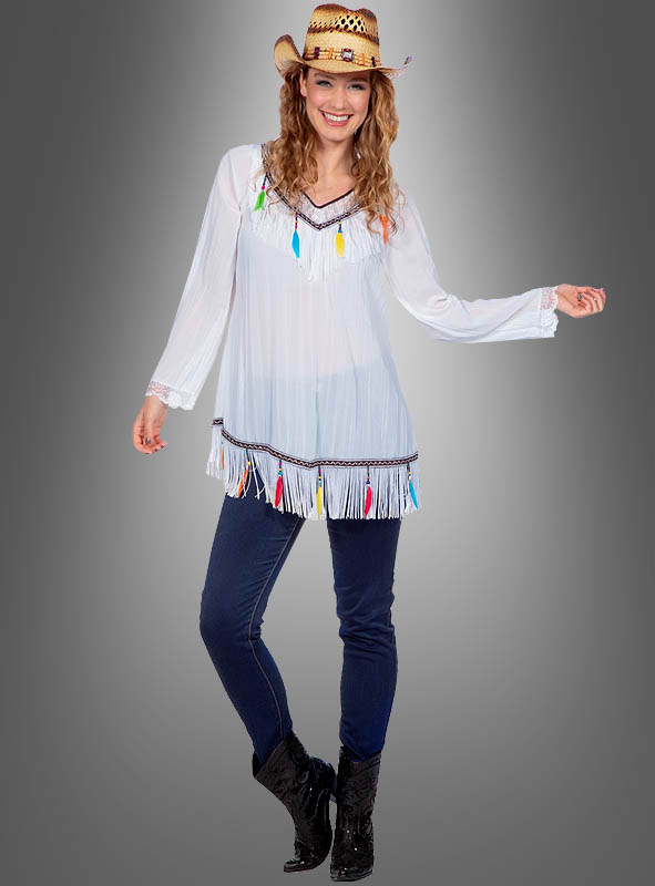 Hippie Shirt with Feathers and Fringes