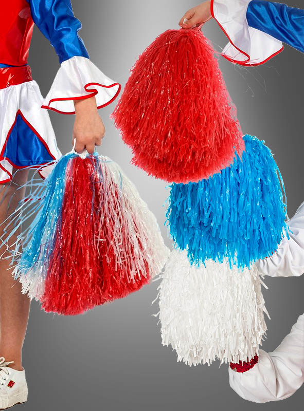 Cheerleader Pom Pom rot Pompon Pompom Puschel Bommel Tanzwedel Funken Kostüm 
