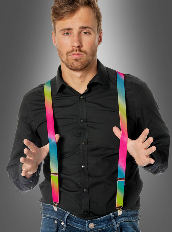 Suspenders Rainbow Colour Neon