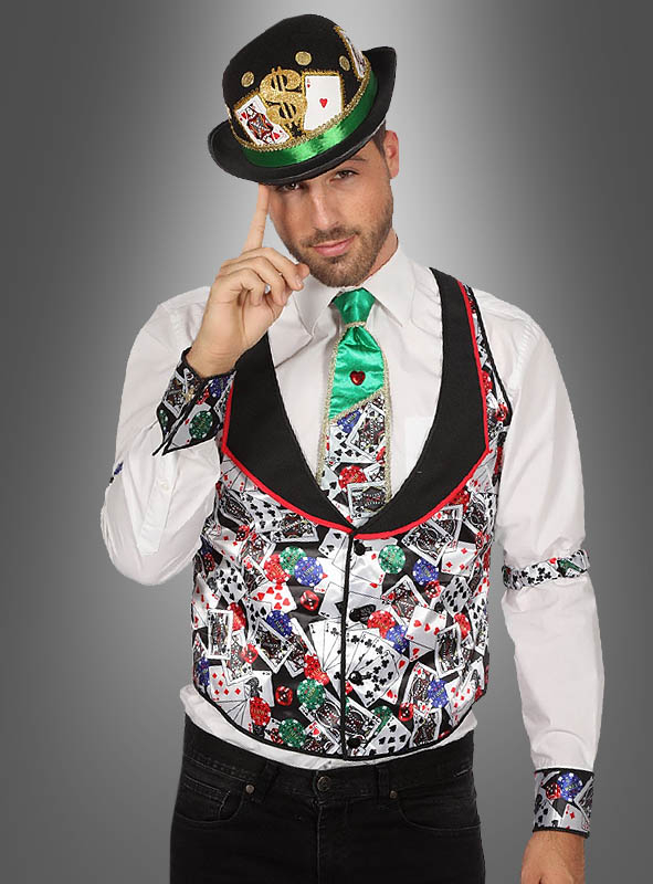 Vest Las Vegas with Playing Card Pattern