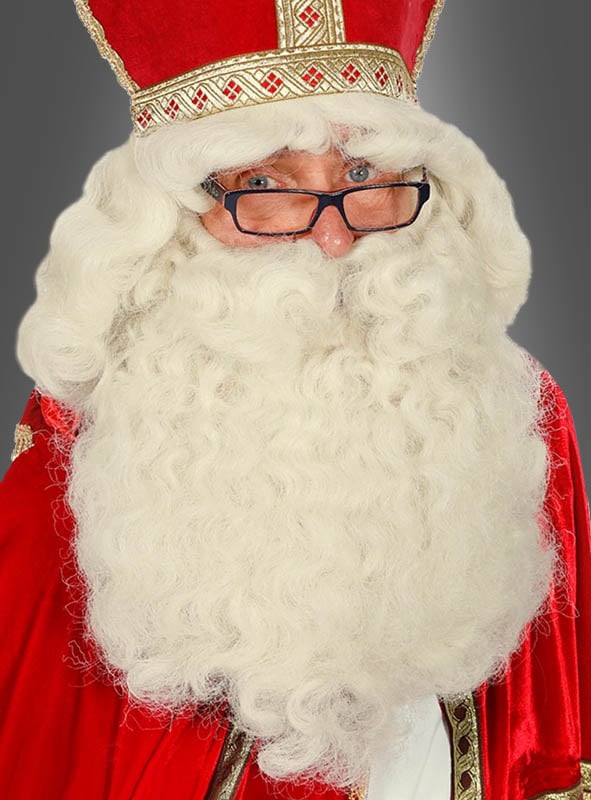 Nikolaus-Bart gelockt Schöner Magier-Vollbart Weihnachtsmann-Bart Santa Claus