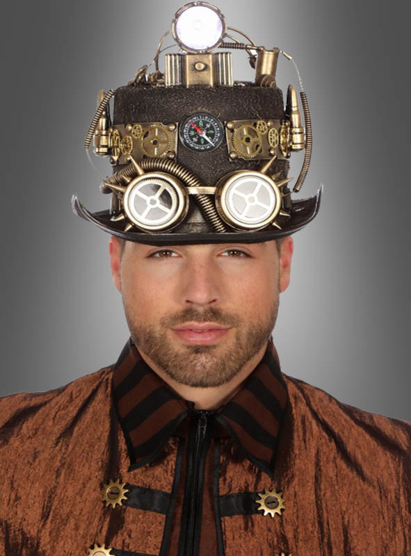 Steampunk  Top Hat with Pit Lamp