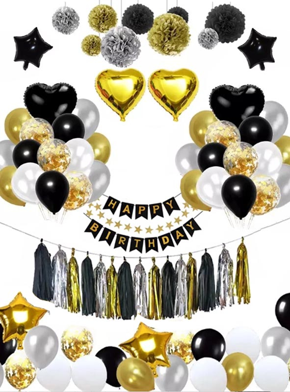 Großes Glamour Party Set mit Ballons und mehr