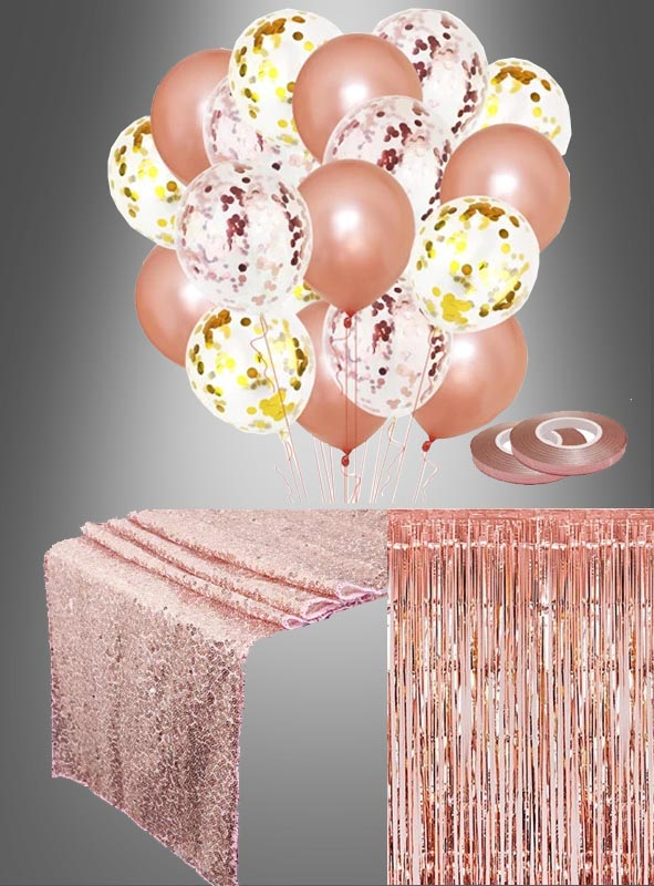 Funkelndes Party Dekoset Rosegold 35 Teile