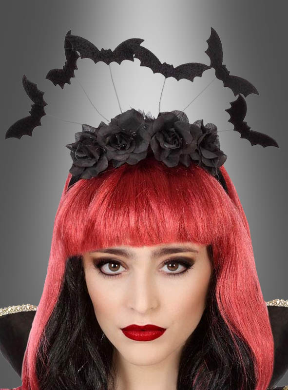 Bat Headband with Roses