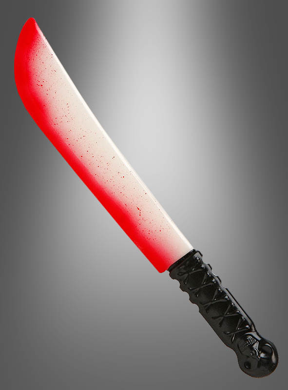 Bloody machete glowing in the dark