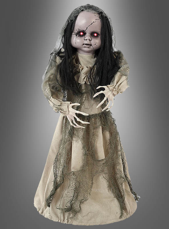 Animiertes Zombie Mädchen 75cm Halloween Puppe
