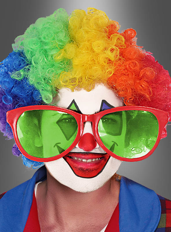 Jumbo Fun-Brille Party Riesen-Brille Spaß Clown Karneval Kostüm Fasching Bunt 