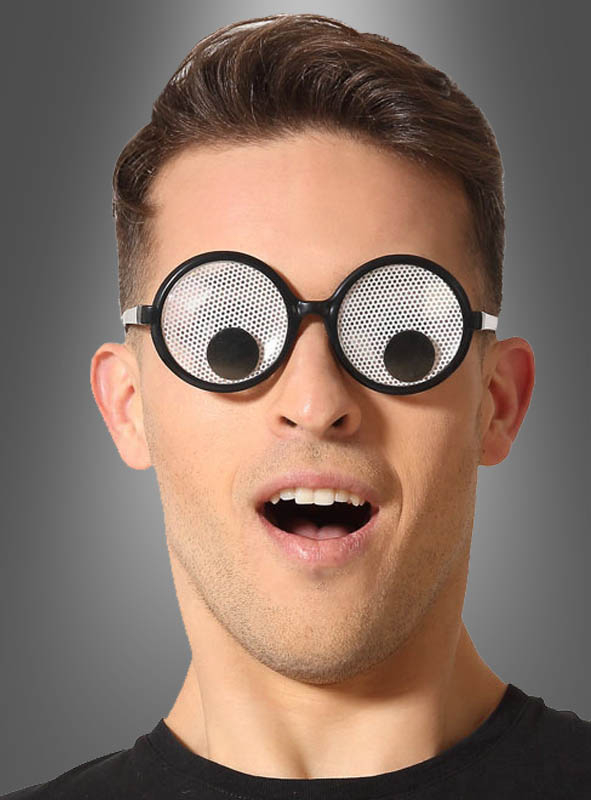 Halloween Hologramm-Brille mit Augen Partybrille Funbrille Zombie Glubschauge 