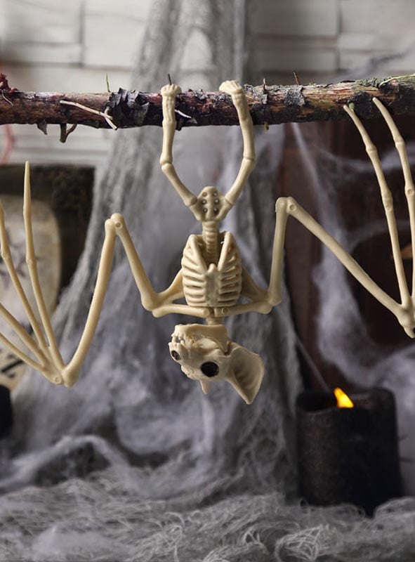 Skeleton Bat Decoration 17x30cm