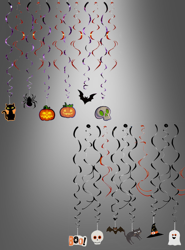 Halloween Girlande Swirl metallic 12er Pack