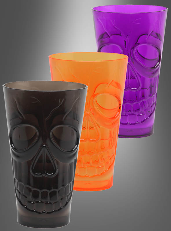 Halloween drinking glass with skull