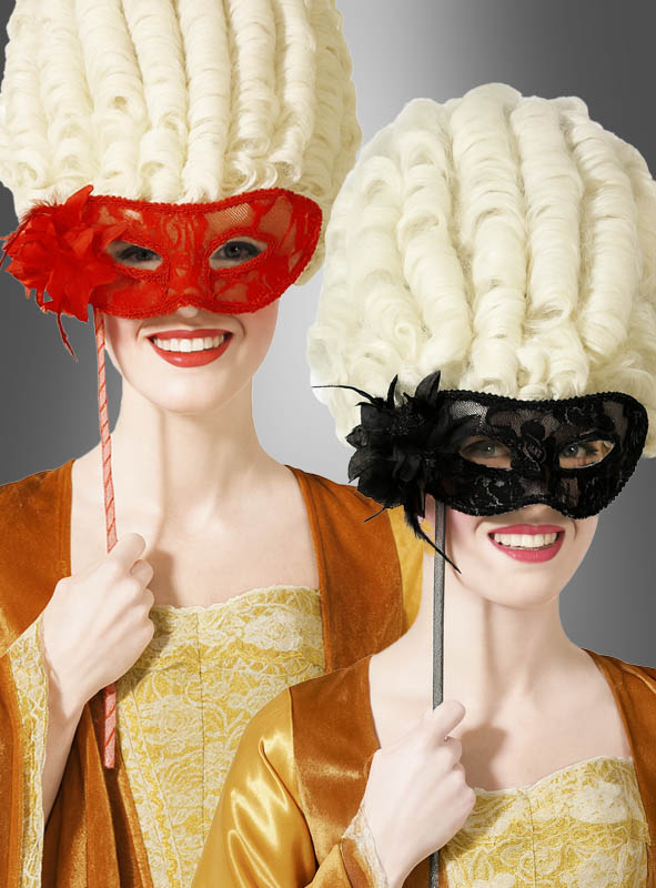 Venezianische Stabmaske mit Spitze