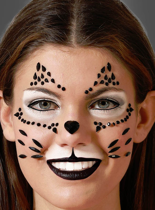 Face Makeup Cat with Gems