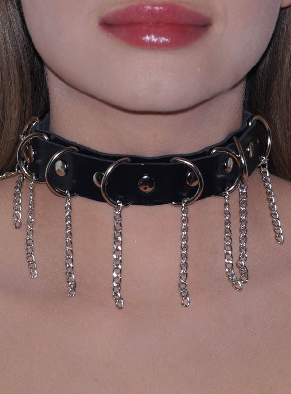 Necklace with Rivets and Chains