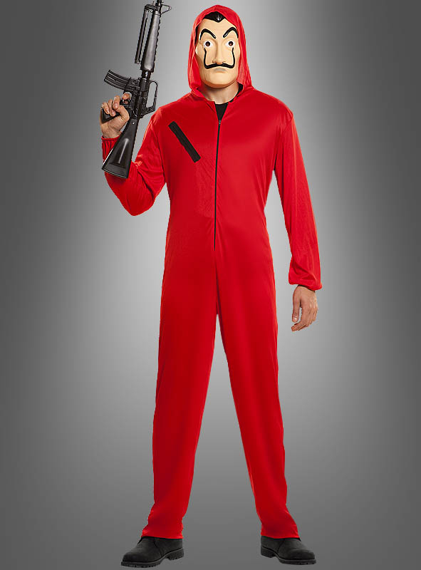 Unisex Money Heist TV Bank Robber Red Jumpsuit Costume Salvador Dali Mask  XS-XL | eBay