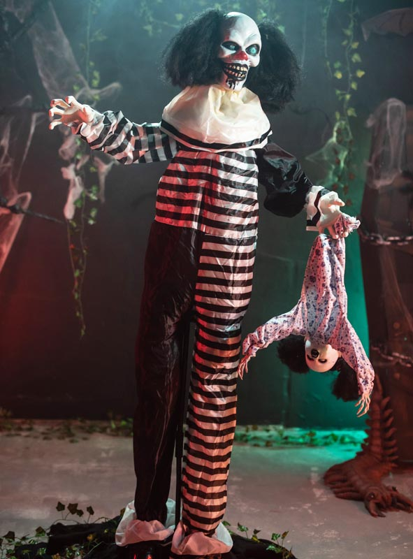 Horror Clown Decoration with Doll 163 cm Halloween