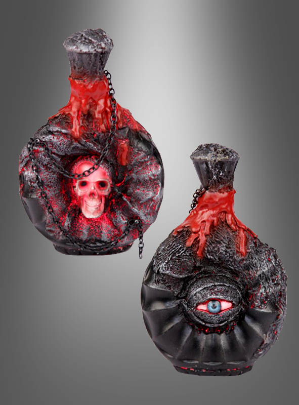 Halloween Flasche 21cm mit Auge und Totenkopf