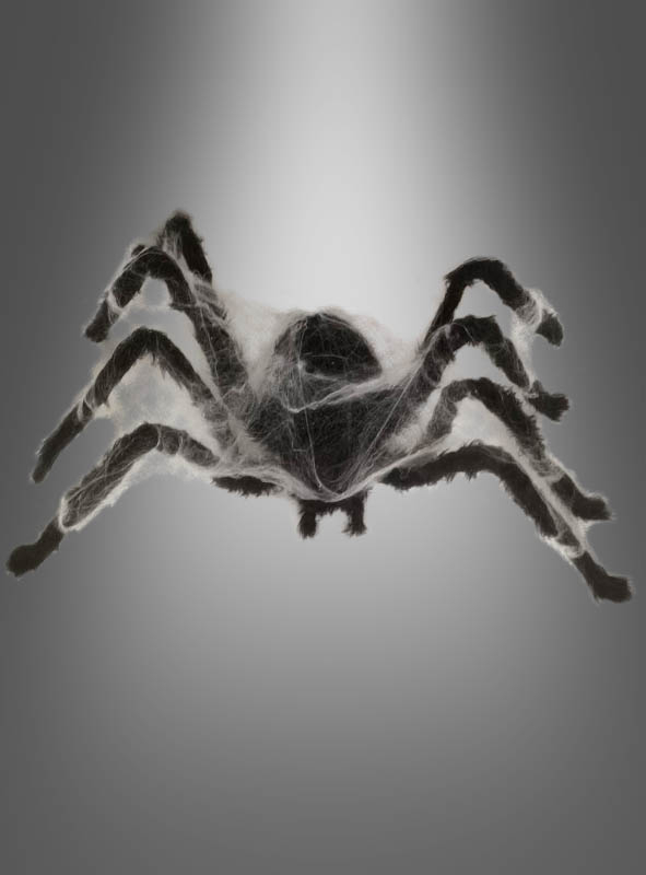 Animierte Riesenspinne 80cm mit Spinnweben
