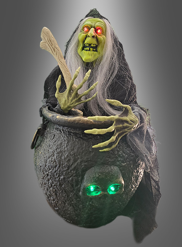 Witch stirring Cauldron animatet 47cm