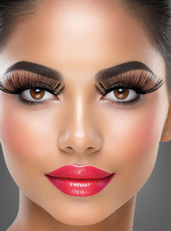 Long black eyelashes self-adhesive