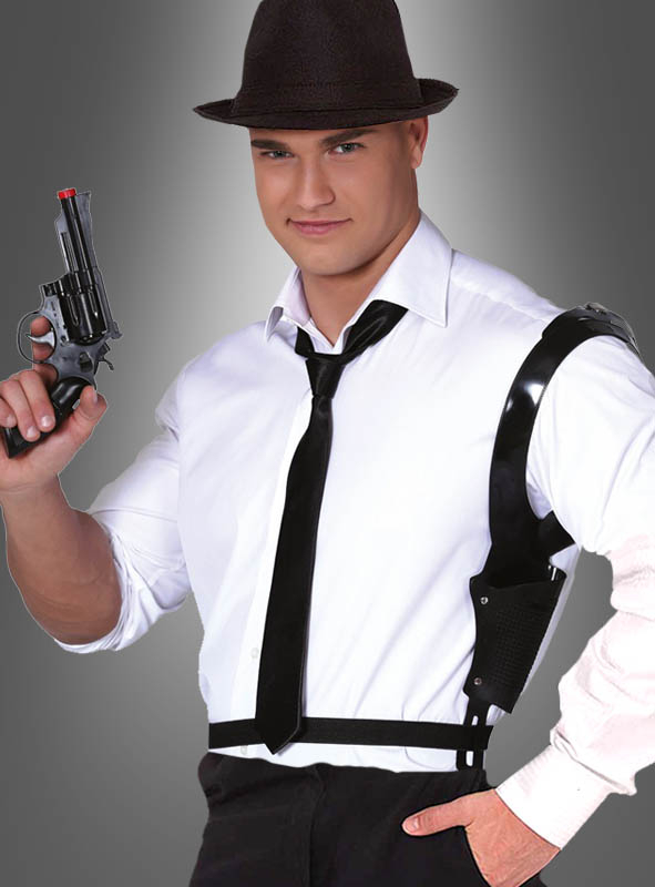 Pistolenholster mit Pistole für Kommissare & Gangster